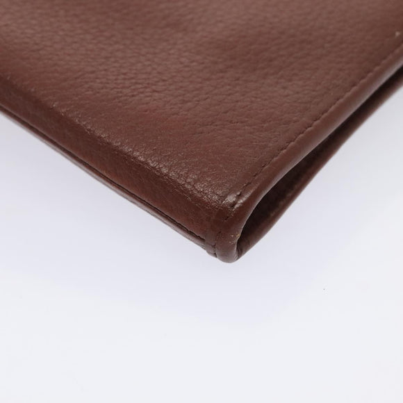 Burberrys Clutch Bag Leather 2 Set Brown Auth ti1987