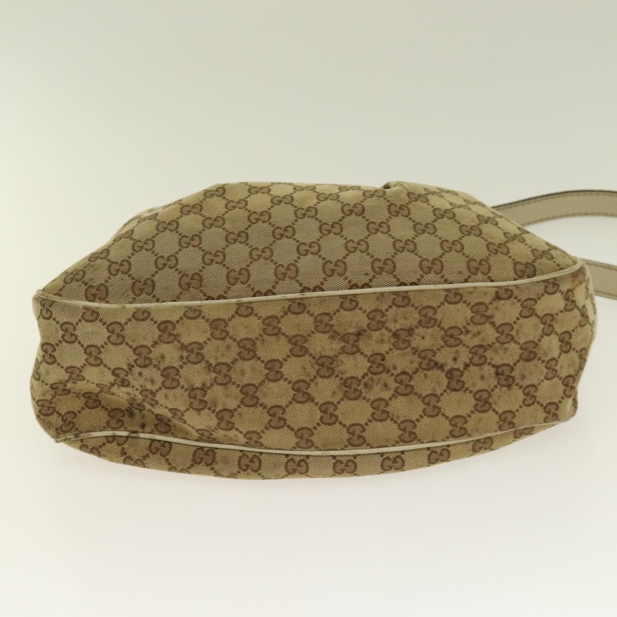 GUCCI GG Canvas Shoulder Bag Beige Gold 296834 Auth ti1988