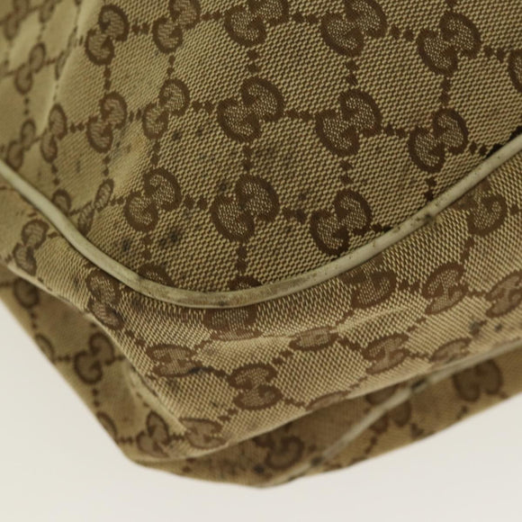 GUCCI GG Canvas Shoulder Bag Beige Gold 296834 Auth ti1988