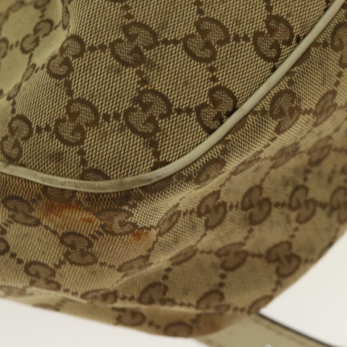 GUCCI GG Canvas Shoulder Bag Beige Gold 296834 Auth ti1988