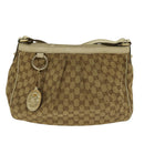 GUCCI GG Canvas Shoulder Bag Beige Gold 296834 Auth ti1988-13