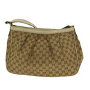 GUCCI GG Canvas Shoulder Bag Beige Gold 296834 Auth ti1988-2