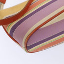 BURBERRY Nova Check Blue Label Hand Bag Canvas Orange Purple Auth ti1989-9