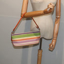 BURBERRY Nova Check Blue Label Hand Bag Canvas Orange Purple Auth ti1989-20