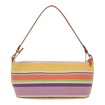 BURBERRY Nova Check Blue Label Hand Bag Canvas Orange Purple Auth ti1989 - 0