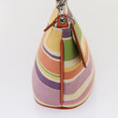 BURBERRY Nova Check Blue Label Hand Bag Canvas Orange Purple Auth ti1989-4