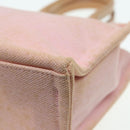 BURBERRY Blue Label Hand Bag Canvas Pink Beige Auth ti1990-15