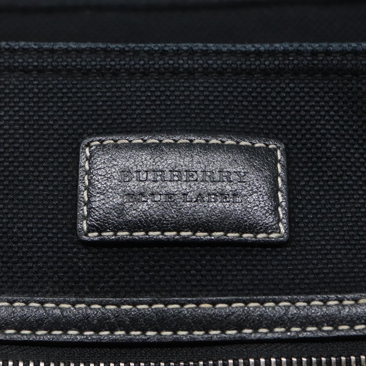 BURBERRY Blue Label Shoulder Bag Canvas Black Silver Auth ti1992