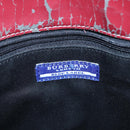 BURBERRY Nova Check Blue Label Hand Bag Nylon Beige Red Auth ti1993-10