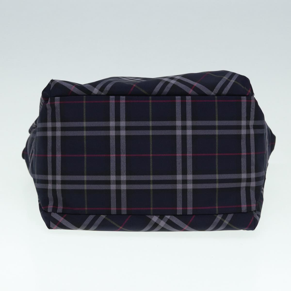 BURBERRY Nova Check Blue Label Hand Bag Nylon Navy Auth ti1994