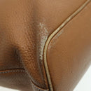 Burberrys Hand Bag Leather Brown Silver Auth ti2003-14