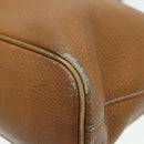 Burberrys Hand Bag Leather Brown Silver Auth ti2003-15