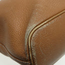 Burberrys Hand Bag Leather Brown Silver Auth ti2003-16