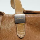 Burberrys Hand Bag Leather Brown Silver Auth ti2003-10