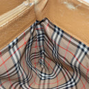 Burberrys Hand Bag Leather Brown Silver Auth ti2003-17