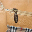 Burberrys Hand Bag Leather Brown Silver Auth ti2003-19