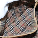 Burberrys Hand Bag Leather Brown Silver Auth ti2003-20