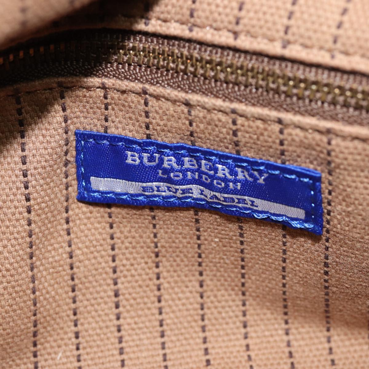 BURBERRY Blue Label Shoulder Bag Leather Beige Gold Auth ti2004