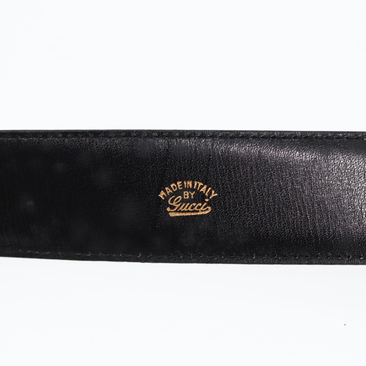 GUCCI Belt Leather 33.5"" Black Auth ti2013