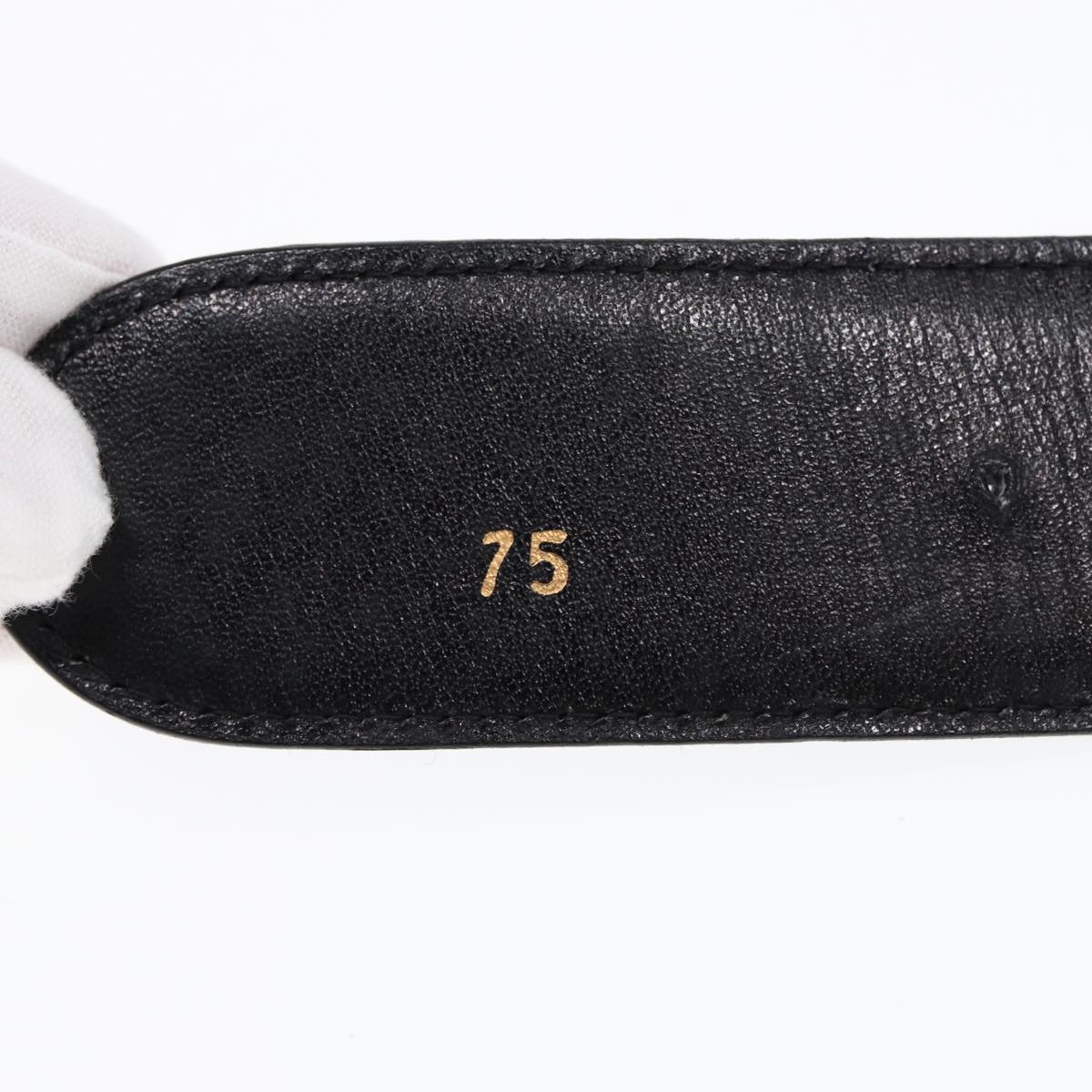 GUCCI Belt Leather 33.5"" Black Auth ti2013