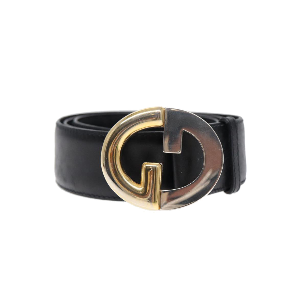 GUCCI Belt Leather 33.5"" Black Auth ti2013 - 0