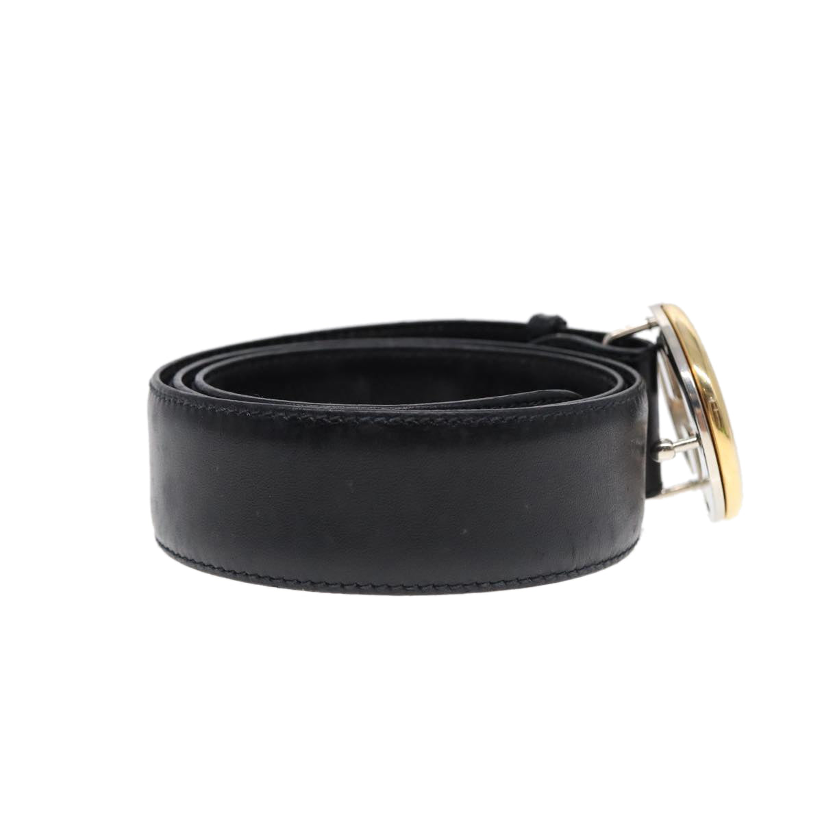 GUCCI Belt Leather 33.5"" Black Auth ti2013