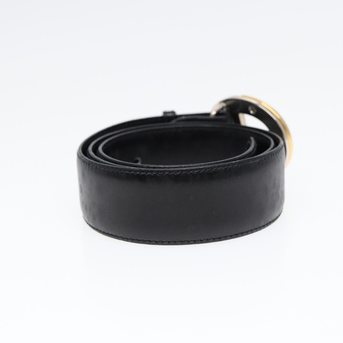 GUCCI Belt Leather 33.5"" Black Auth ti2013