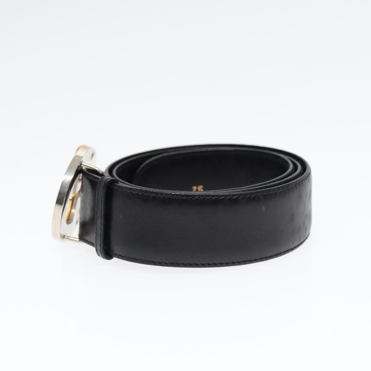 GUCCI Belt Leather 33.5"" Black Auth ti2013