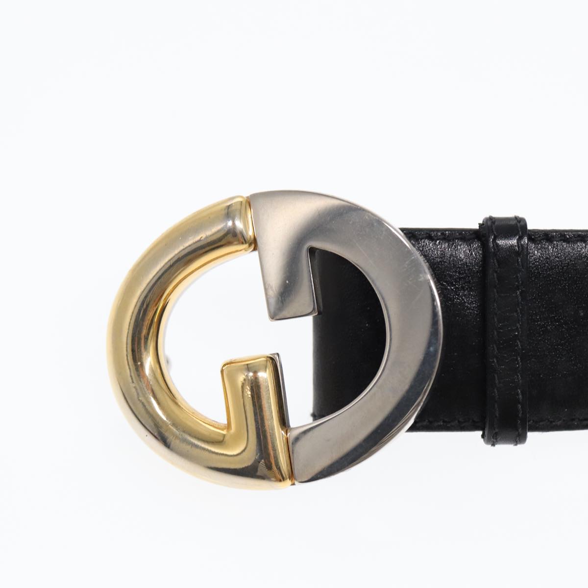 GUCCI Belt Leather 33.5"" Black Auth ti2013