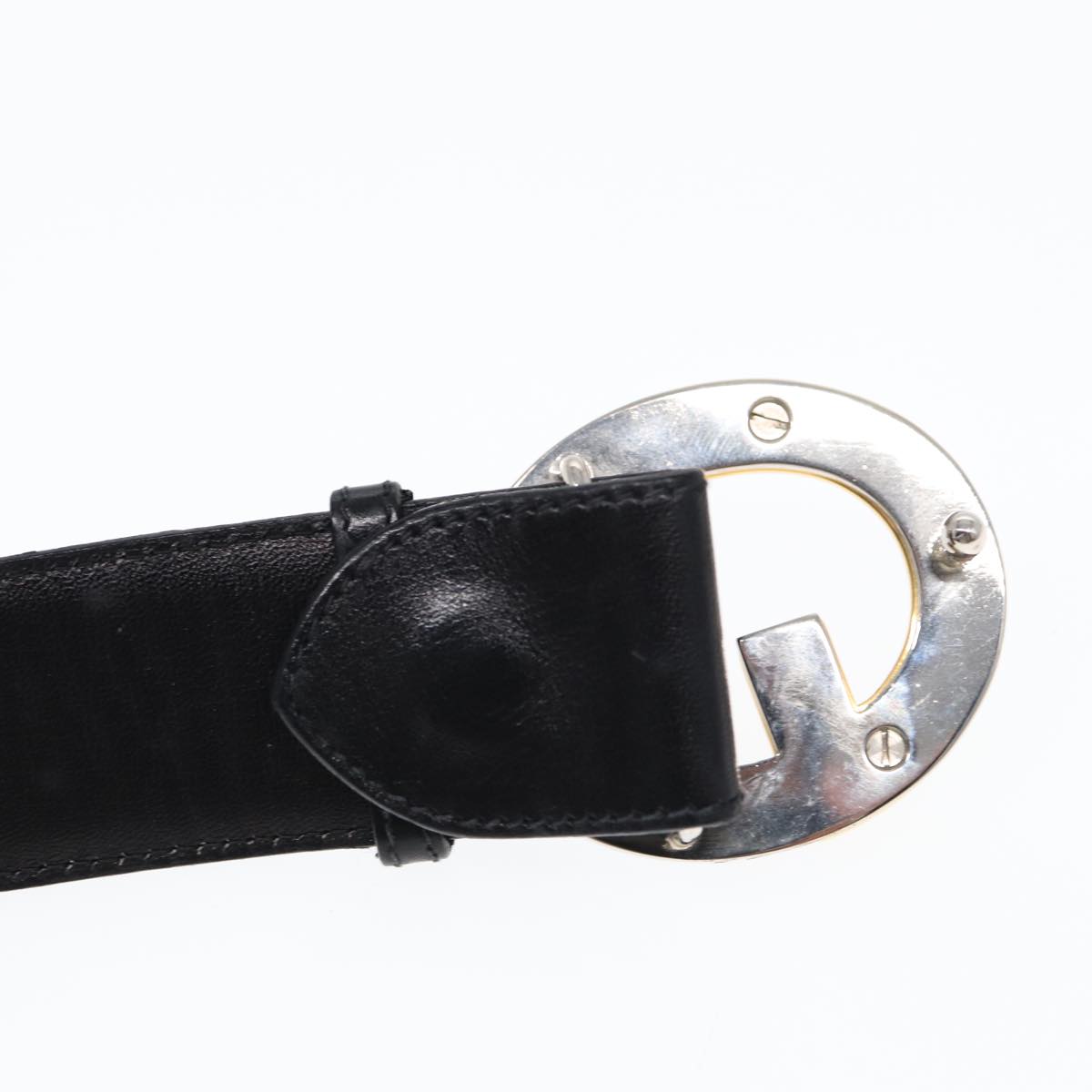 GUCCI Belt Leather 33.5"" Black Auth ti2013