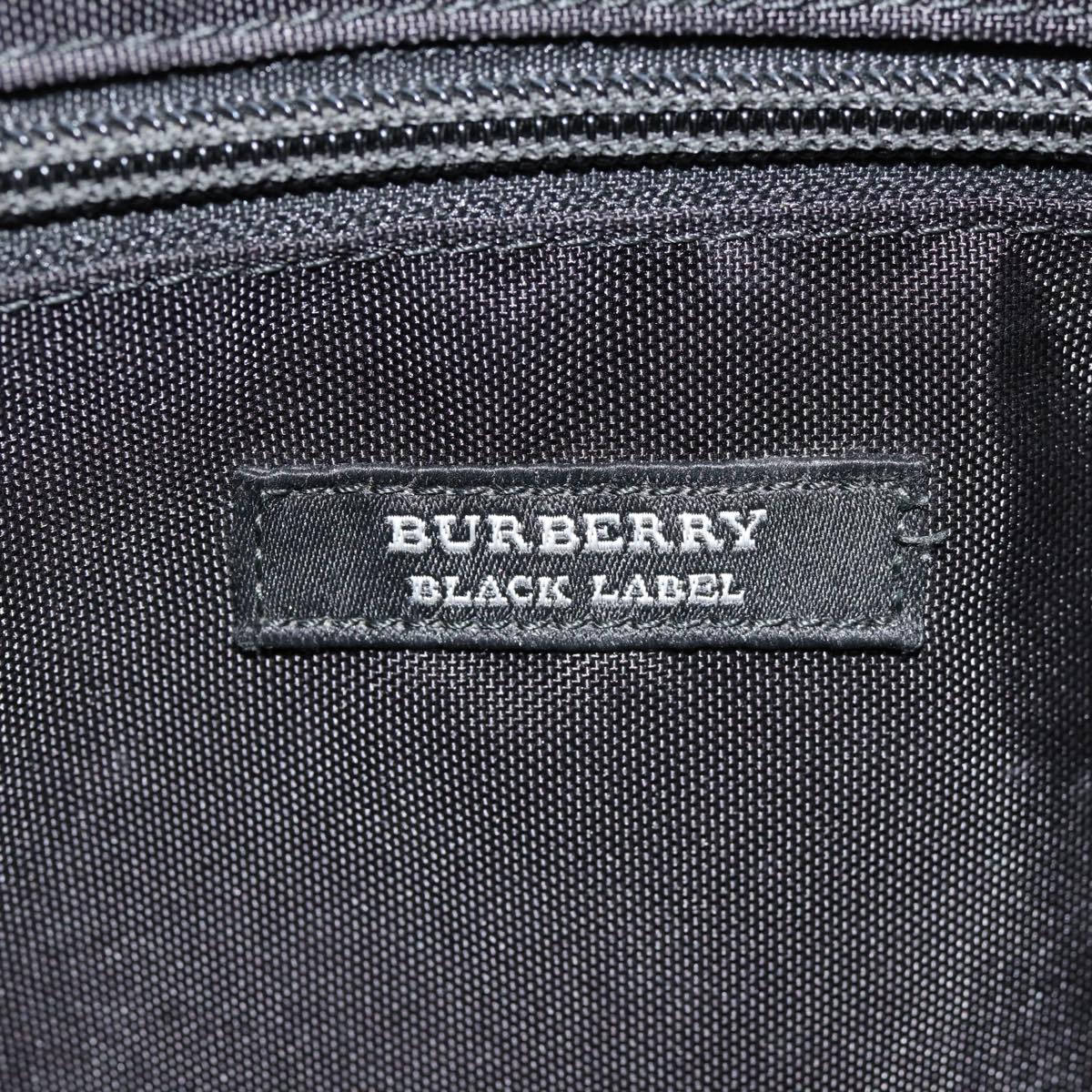 BURBERRY Black label Hand Bag Nylon Black Silver Auth ti2017