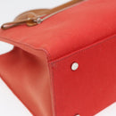 BURBERRY Blue Label Hand Bag Canvas Leather Orange Brown Auth ti2027-16