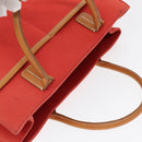 BURBERRY Blue Label Hand Bag Canvas Leather Orange Brown Auth ti2027-6