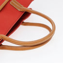 BURBERRY Blue Label Hand Bag Canvas Leather Orange Brown Auth ti2027-7