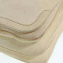 Salvatore Ferragamo Gancini Shoulder Bag Leather White Silver Auth ti2028-14