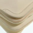 Salvatore Ferragamo Gancini Shoulder Bag Leather White Silver Auth ti2028-11