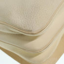 Salvatore Ferragamo Gancini Shoulder Bag Leather White Silver Auth ti2028-12