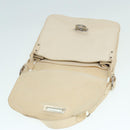 Salvatore Ferragamo Gancini Shoulder Bag Leather White Silver Auth ti2028-10