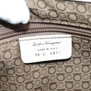 Salvatore Ferragamo Gancini Shoulder Bag Leather White Silver Auth ti2028-12