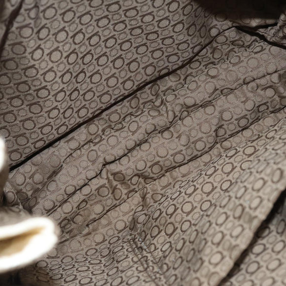 Salvatore Ferragamo Gancini Shoulder Bag Leather White Silver Auth ti2028