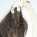 Salvatore Ferragamo Gancini Shoulder Bag Leather White Silver Auth ti2028-19