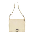 Salvatore Ferragamo Gancini Shoulder Bag Leather White Silver Auth ti2028-2