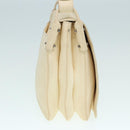 Salvatore Ferragamo Gancini Shoulder Bag Leather White Silver Auth ti2028-5