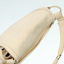 Salvatore Ferragamo Gancini Shoulder Bag Leather White Silver Auth ti2028-6