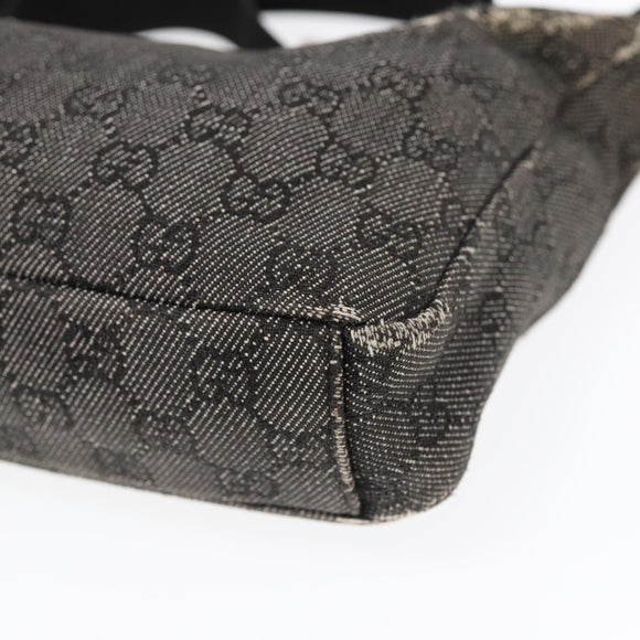 GUCCI GG Canvas Shoulder Bag Gray Silver 35098 Auth ti2032