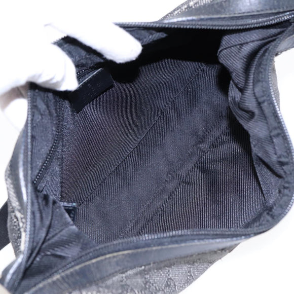 GUCCI GG Canvas Shoulder Bag Gray Silver 35098 Auth ti2032