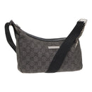 GUCCI GG Canvas Shoulder Bag Gray Silver 35098 Auth ti2032-1