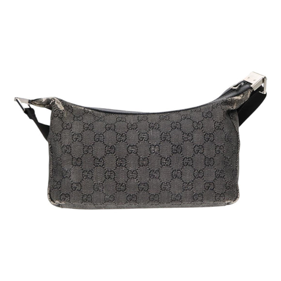 GUCCI GG Canvas Shoulder Bag Gray Silver 35098 Auth ti2032
