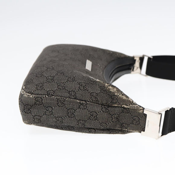 GUCCI GG Canvas Shoulder Bag Gray Silver 35098 Auth ti2032