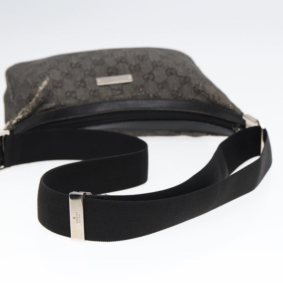 GUCCI GG Canvas Shoulder Bag Gray Silver 35098 Auth ti2032